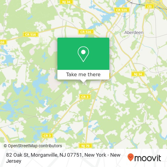 Mapa de 82 Oak St, Morganville, NJ 07751