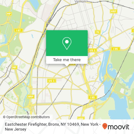 Mapa de Eastchester Firefighter, Bronx, NY 10469