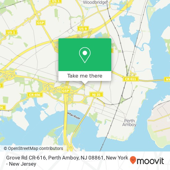 Mapa de Grove Rd CR-616, Perth Amboy, NJ 08861