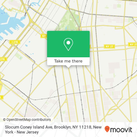 Mapa de Slocum Coney Island Ave, Brooklyn, NY 11218