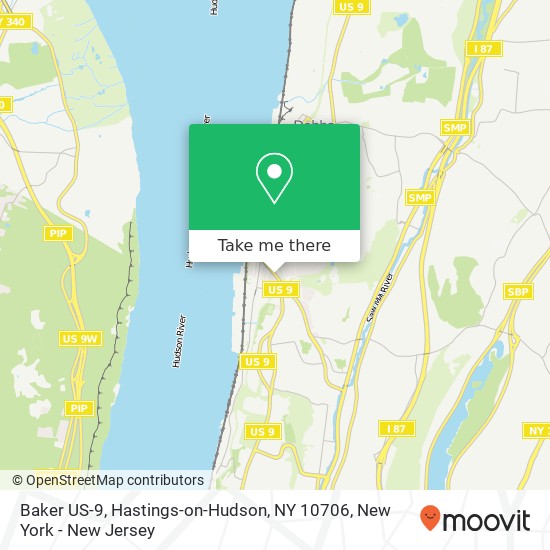 Baker US-9, Hastings-on-Hudson, NY 10706 map
