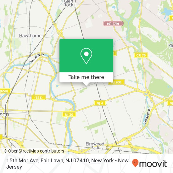 Mapa de 15th Mor Ave, Fair Lawn, NJ 07410