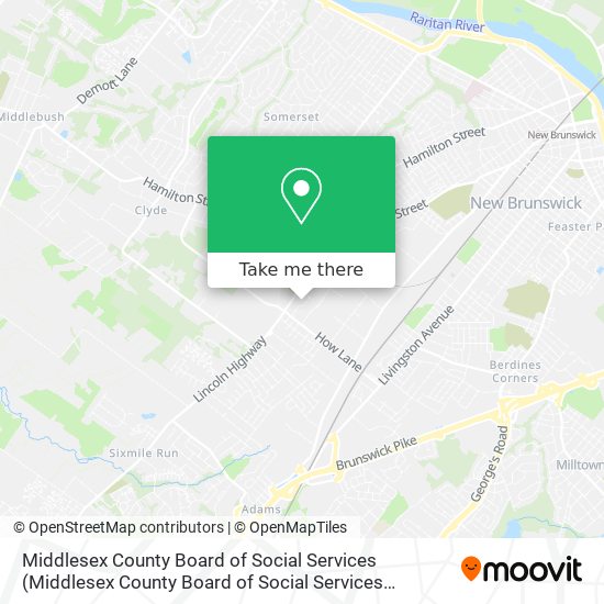 Middlesex County Board of Social Services map