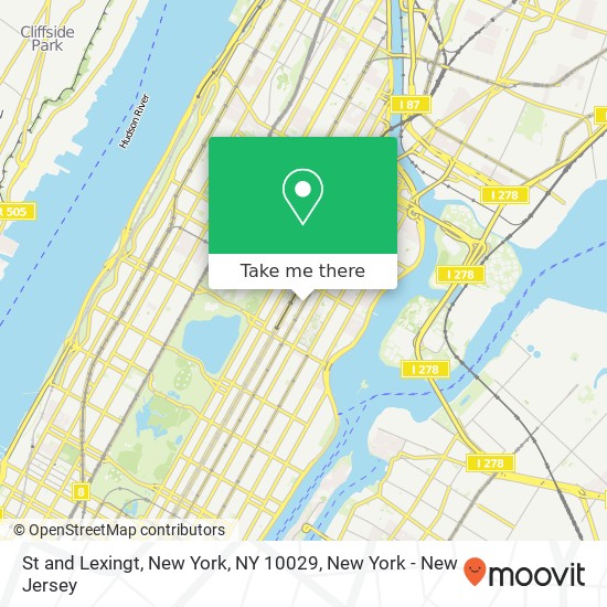 Mapa de St and Lexingt, New York, NY 10029