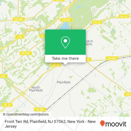 Mapa de Front Terr Rd, Plainfield, NJ 07062