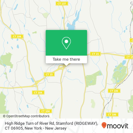 Mapa de High Ridge Turn of River Rd, Stamford (RIDGEWAY), CT 06905