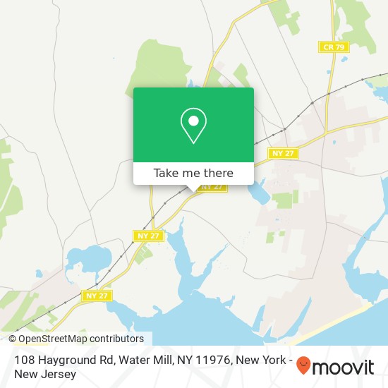 Mapa de 108 Hayground Rd, Water Mill, NY 11976