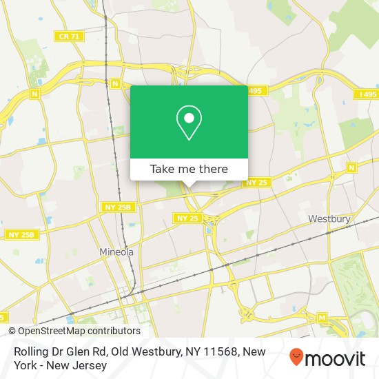 Mapa de Rolling Dr Glen Rd, Old Westbury, NY 11568