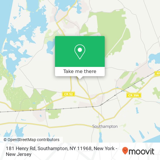 Mapa de 181 Henry Rd, Southampton, NY 11968