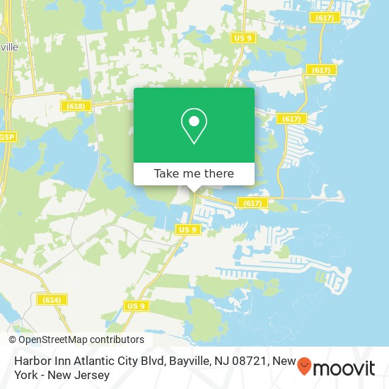 Mapa de Harbor Inn Atlantic City Blvd, Bayville, NJ 08721