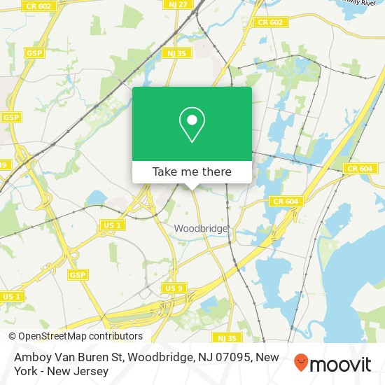 Mapa de Amboy Van Buren St, Woodbridge, NJ 07095