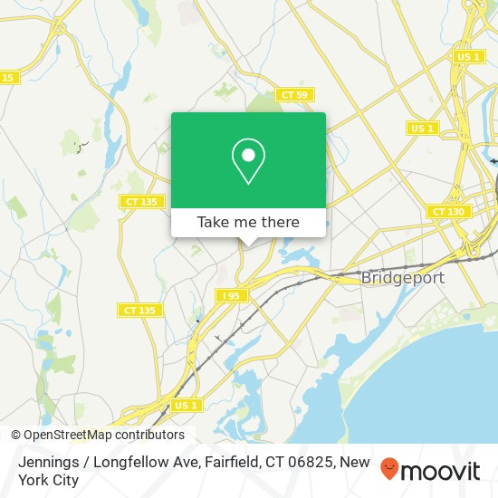 Mapa de Jennings / Longfellow Ave, Fairfield, CT 06825