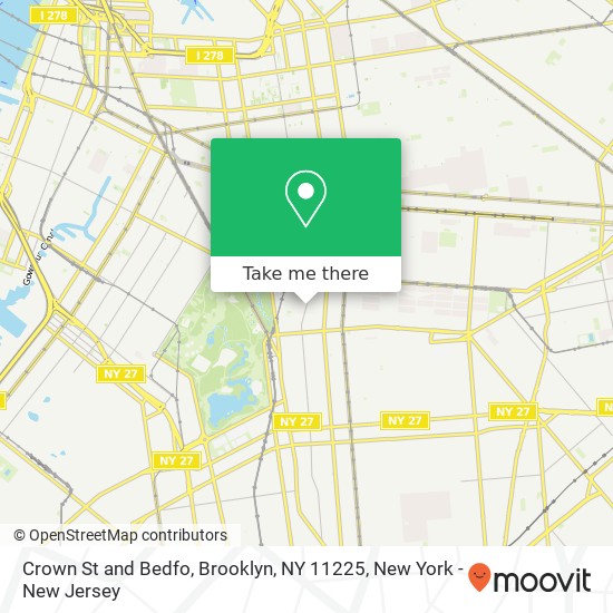 Crown St and Bedfo, Brooklyn, NY 11225 map