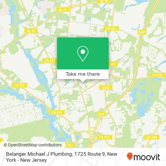 Belanger Michael J Plumbing, 1725 Route 9 map
