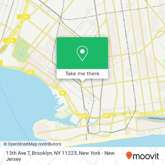 13th Ave T, Brooklyn, NY 11223 map