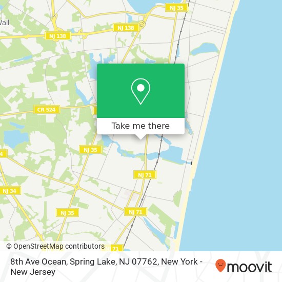 Mapa de 8th Ave Ocean, Spring Lake, NJ 07762