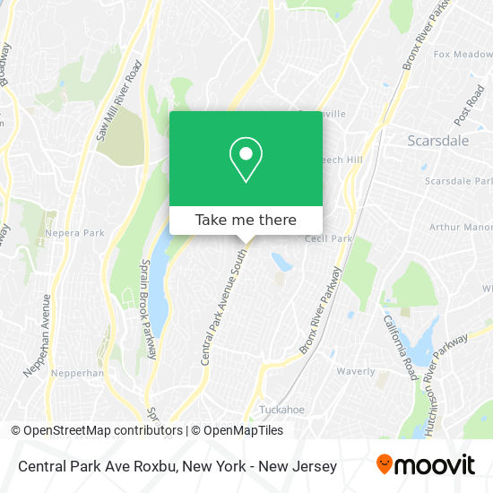 Mapa de Central Park Ave Roxbu