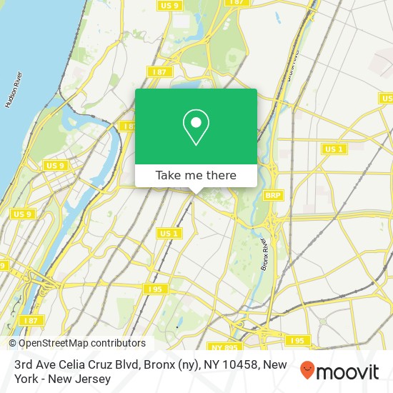 Mapa de 3rd Ave Celia Cruz Blvd, Bronx (ny), NY 10458