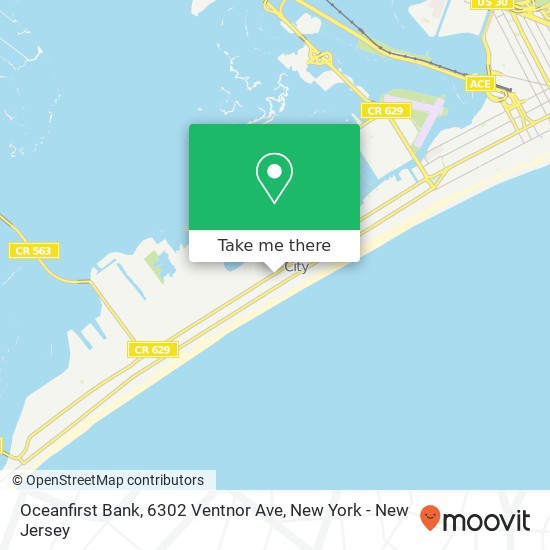 Mapa de Oceanfirst Bank, 6302 Ventnor Ave