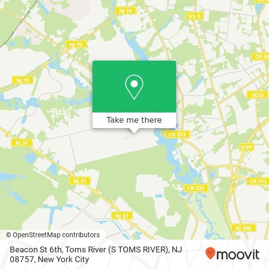 Beacon St 6th, Toms River (S TOMS RIVER), NJ 08757 map