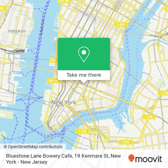 Mapa de Bluestone Lane Bowery Cafe, 19 Kenmare St
