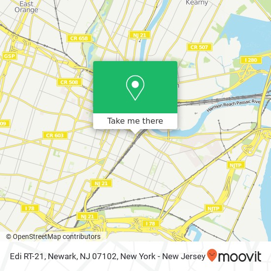 Mapa de Edi RT-21, Newark, NJ 07102
