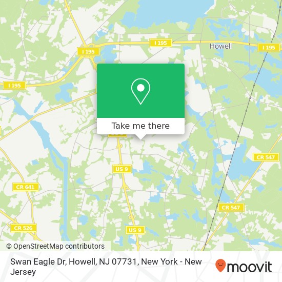 Mapa de Swan Eagle Dr, Howell, NJ 07731
