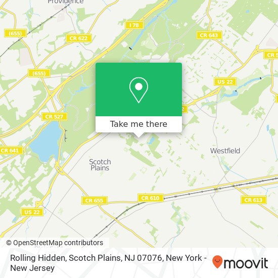 Mapa de Rolling Hidden, Scotch Plains, NJ 07076