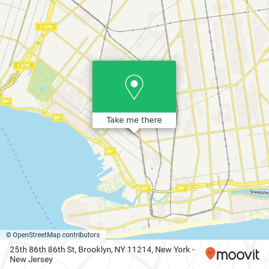Mapa de 25th 86th 86th St, Brooklyn, NY 11214
