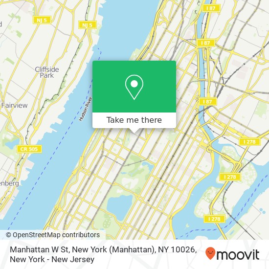 Mapa de Manhattan W St, New York (Manhattan), NY 10026