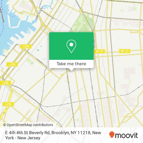 Mapa de E 4th 4th St Beverly Rd, Brooklyn, NY 11218