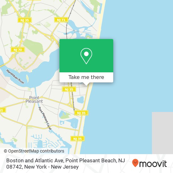 Mapa de Boston and Atlantic Ave, Point Pleasant Beach, NJ 08742