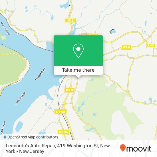 Mapa de Leonardo's Auto Repair, 419 Washington St
