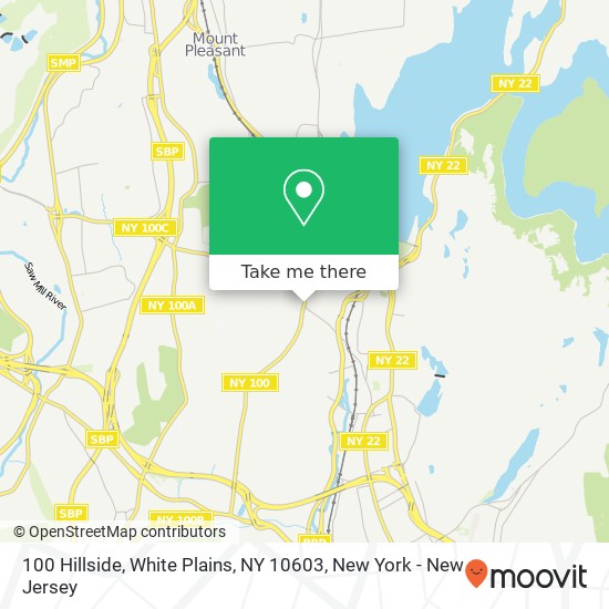 Mapa de 100 Hillside, White Plains, NY 10603