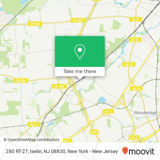 Mapa de 280 RT-27, Iselin, NJ 08830