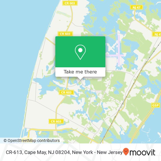 Mapa de CR-613, Cape May, NJ 08204