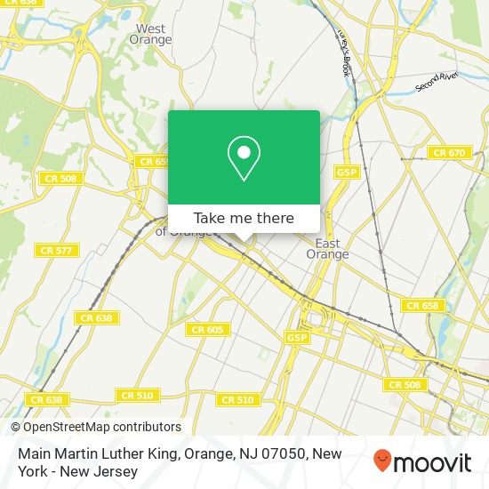 Mapa de Main Martin Luther King, Orange, NJ 07050