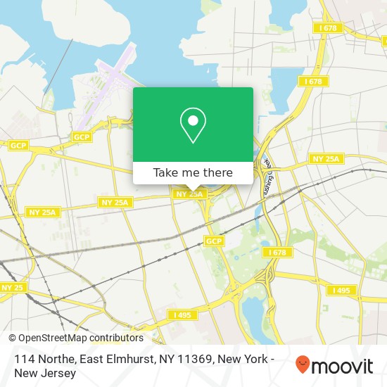 Mapa de 114 Northe, East Elmhurst, NY 11369