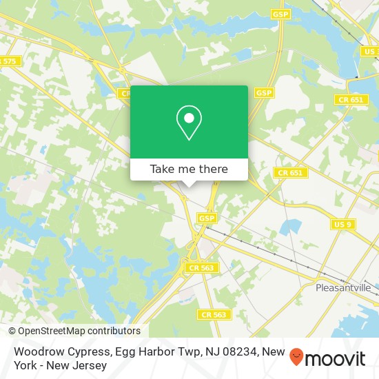 Mapa de Woodrow Cypress, Egg Harbor Twp, NJ 08234