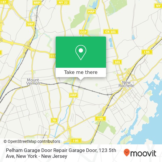 Mapa de Pelham Garage Door Repair Garage Door, 123 5th Ave