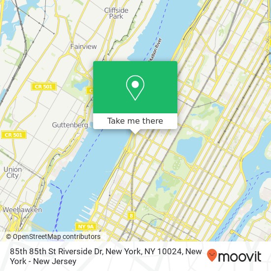 Mapa de 85th 85th St Riverside Dr, New York, NY 10024