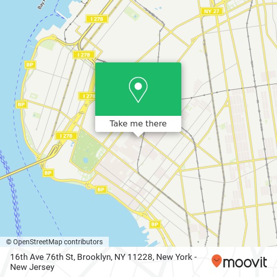 Mapa de 16th Ave 76th St, Brooklyn, NY 11228