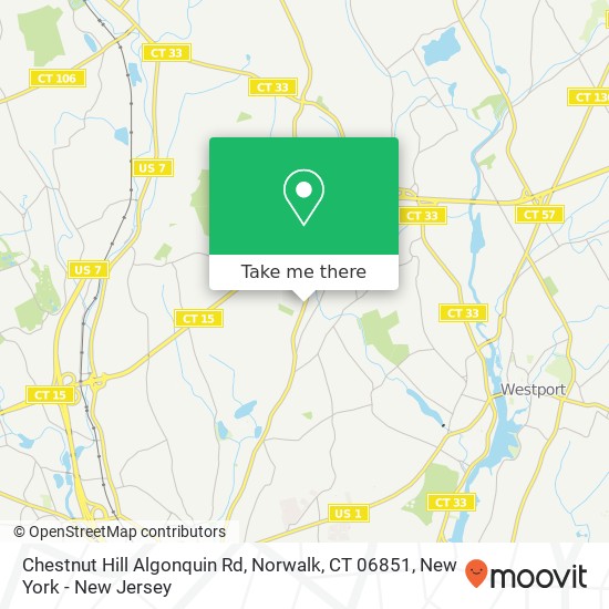 Mapa de Chestnut Hill Algonquin Rd, Norwalk, CT 06851