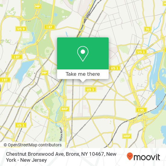 Mapa de Chestnut Bronxwood Ave, Bronx, NY 10467