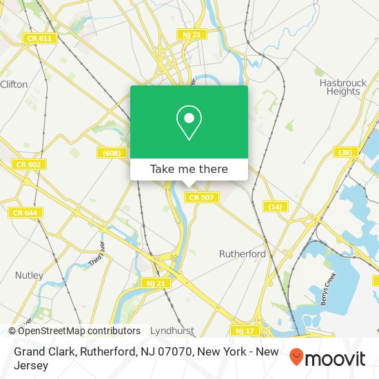 Mapa de Grand Clark, Rutherford, NJ 07070