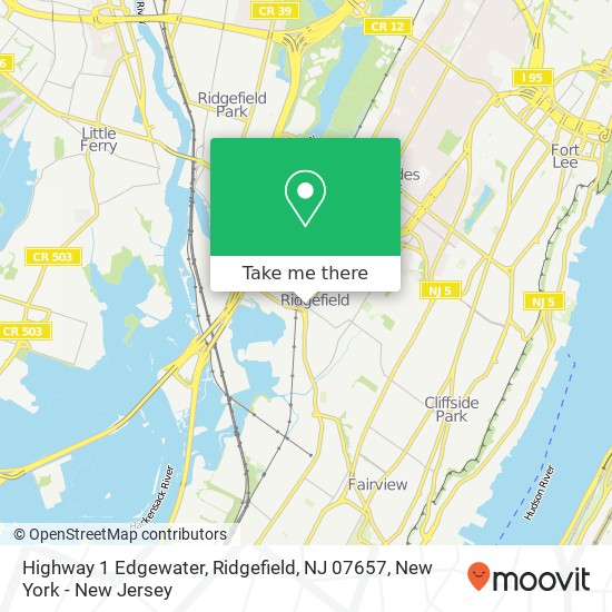 Mapa de Highway 1 Edgewater, Ridgefield, NJ 07657