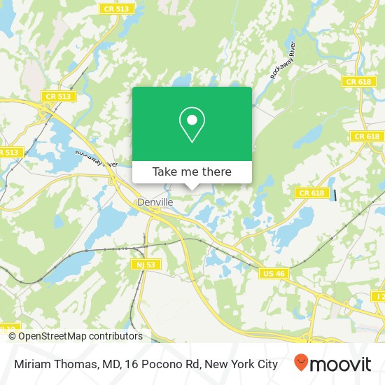 Mapa de Miriam Thomas, MD, 16 Pocono Rd
