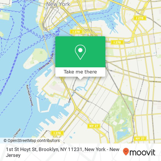 Mapa de 1st St Hoyt St, Brooklyn, NY 11231