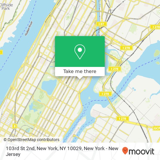 Mapa de 103rd St 2nd, New York, NY 10029