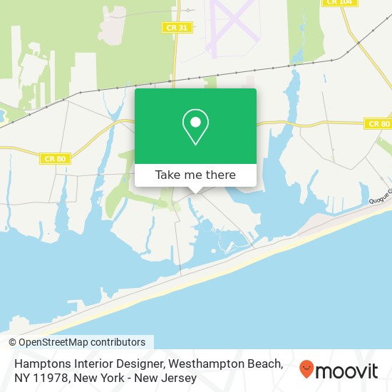 Mapa de Hamptons Interior Designer, Westhampton Beach, NY 11978